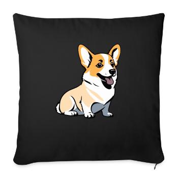 Corgi - Pet Dog Sticker - Sofa pillowcase 17,3'' x 17,3'' (45 x 45 cm) - black - Front