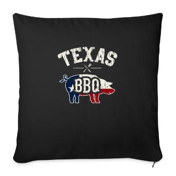 Texas BBQ - grillades - Housse de coussin décorative 45 x 45 cm - noir - Devant