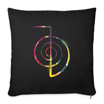 Reiki Symbol - Sofa pillowcase 17,3'' x 17,3'' (45 x 45 cm) - black - Front