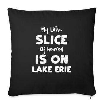 My Little Slice Of Heaven Is On... - Sofa pillowcase 17,3'' x 17,3'' (45 x 45 cm) - black - Front