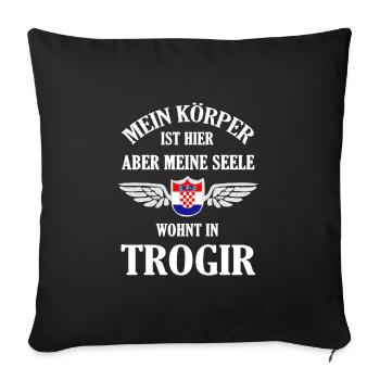 Trogir Sehnsucht – Historisches Juwel an der Adria - Sofakissenbezug 45 x 45 cm - Schwarz - Vorne