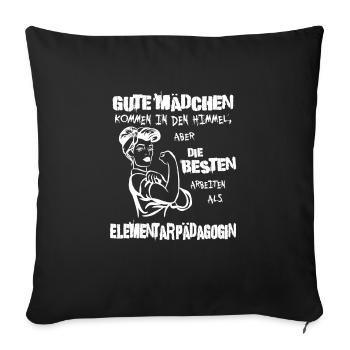 Die besten arbeiten als Elementarpädagogin – Stolz - Sofakissenbezug 45 x 45 cm - Schwarz - Vorne