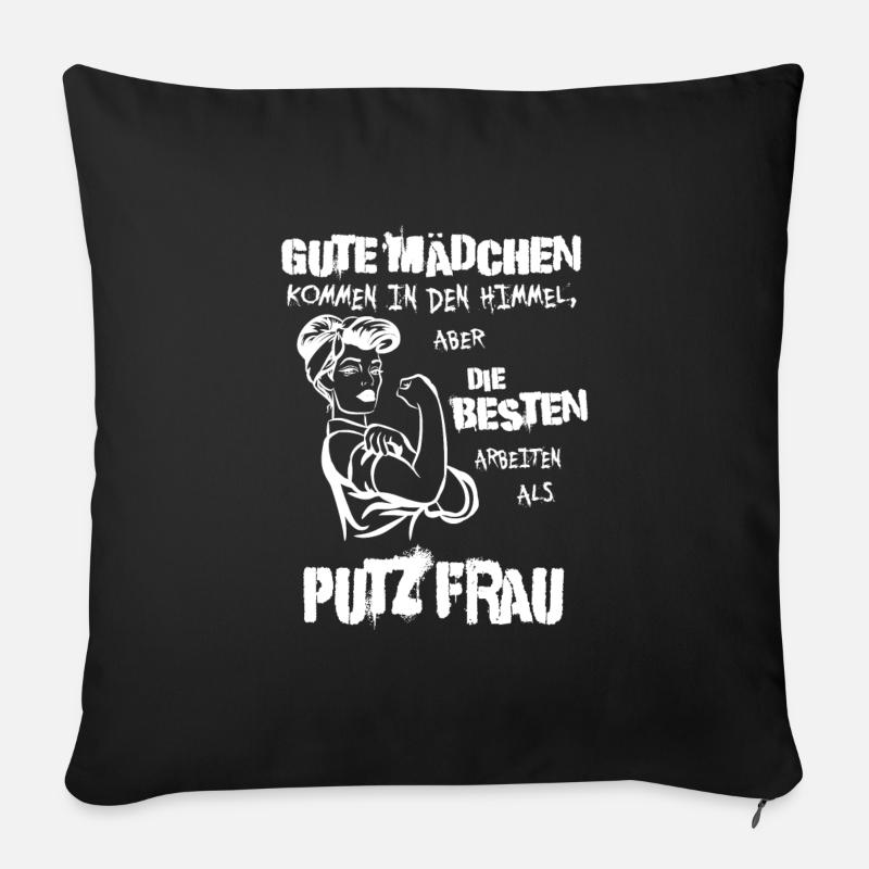 Die besten arbeiten als Putzfrau – Mit Stolz - Sofakissenbezug 45 x 45 cm - Schwarz