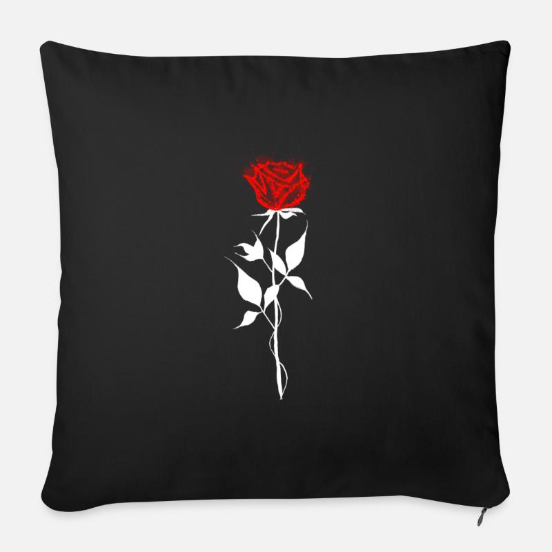 Rose - Sofakissenbezug 45 x 45 cm - Schwarz