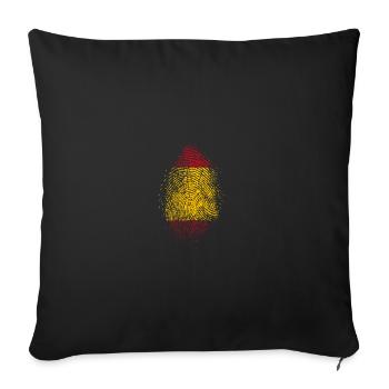 Spanien Flagge Fingerabdruck Nationalfarben - Sofakissenbezug 45 x 45 cm - Schwarz - Vorne