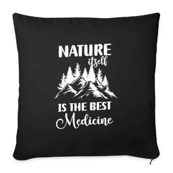 Nature Trees Wood Mountain - Sofa pillowcase 17,3'' x 17,3'' (45 x 45 cm) - black - Front