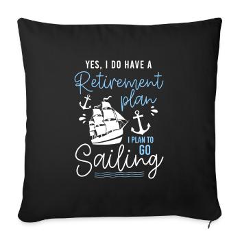 Sailing Ship Sailor Sail - Sofa pillowcase 17,3'' x 17,3'' (45 x 45 cm) - black - Front