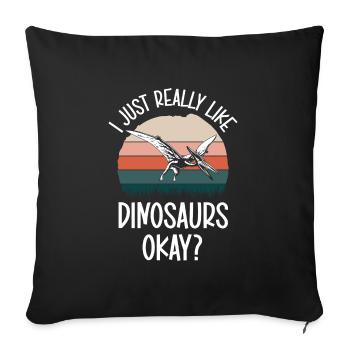 Dino Triceratops Rex Raptor - Housse de coussin décorative 45 x 45 cm - noir - Devant