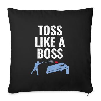 Cornhole Bean Bag Toss Outdoor Lawn Game Funny - Sofa pillowcase 17,3'' x 17,3'' (45 x 45 cm) - black - Front