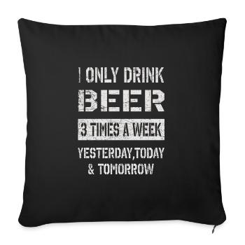 Je ne bois que de la bière - Housse de coussin décorative 45 x 45 cm - noir - Devant