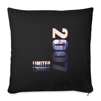 2007. Limited Edition T-Shirt Birthday Idea - Sofa pillowcase 17,3'' x 17,3'' (45 x 45 cm) - black - Front