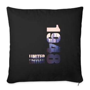 1948th Limited Edition T-Shirt Birthday Idea - Sofa pillowcase 17,3'' x 17,3'' (45 x 45 cm) - black - Front