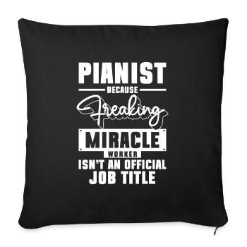 Piano Sheet Music Musical Instrument Keyboard - Sofa pillowcase 17,3'' x 17,3'' (45 x 45 cm) - black - Front