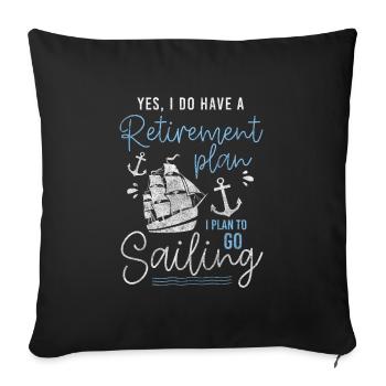 Voilier Lac Nautique - Housse de coussin décorative 45 x 45 cm - noir - Devant