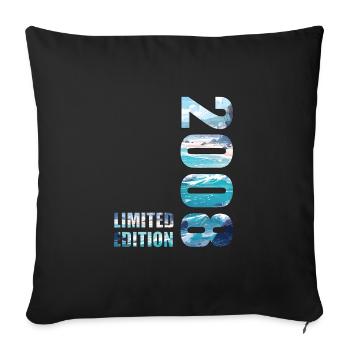 2008 Limited Edition T-Shirt Geburtstags Idee - Sofakissenbezug 45 x 45 cm - Schwarz - Vorne