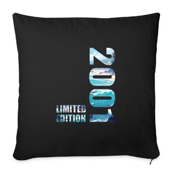 2001 Limited Edition T-Shirt Birthday Idea - Sofa pillowcase 17,3'' x 17,3'' (45 x 45 cm) - black - Front