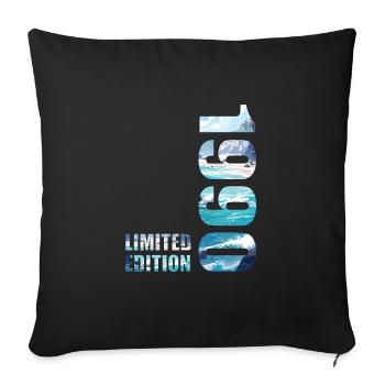 1990 Idée d’anniversaire de t-shirt en édition limitée - Housse de coussin décorative 45 x 45 cm - noir - Devant