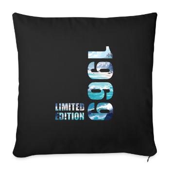 1969 Limited Edition T-Shirt Birthday Idea - Sofa pillowcase 17,3'' x 17,3'' (45 x 45 cm) - black - Front