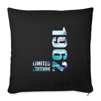 1962 Idée d’anniversaire de T-shirt en édition limitée - Housse de coussin décorative 45 x 45 cm - noir - Devant
