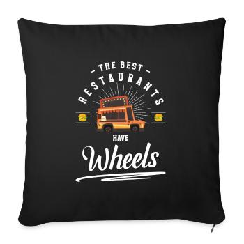 Street Food Snack Food on Wheels Food - Sofa pillowcase 17,3'' x 17,3'' (45 x 45 cm) - black - Front
