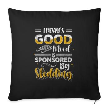 Tobogganing, Snow, Ice - Sofa pillowcase 17,3'' x 17,3'' (45 x 45 cm) - black - Front