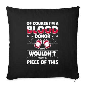 Blood Donation Together Volunteering - Sofa pillowcase 17,3'' x 17,3'' (45 x 45 cm) - black - Front