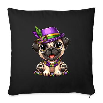 Carlin comique de Mardi Gras - Housse de coussin décorative 45 x 45 cm - noir - Devant