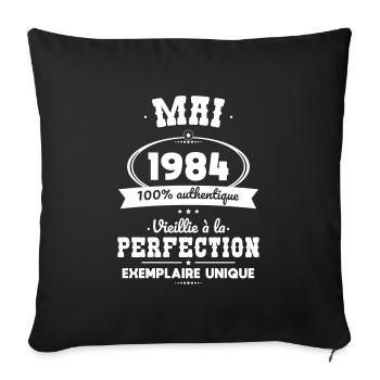 40th Anniversary - May 1984 Perfection - Sofa pillowcase 17,3'' x 17,3'' (45 x 45 cm) - black - Front