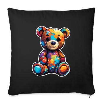 Teddybär / Kuscheltier / Stofftier / Geschenkidee - Sofakissenbezug 45 x 45 cm - Schwarz - Vorne
