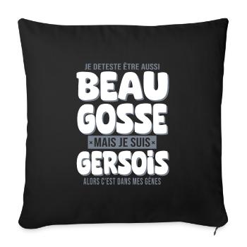 Beau gosse Gers cadeau homme gersois - Housse de coussin décorative 45 x 45 cm - noir - Devant