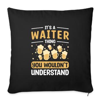 Serveurs Invités Pourboires - Housse de coussin décorative 45 x 45 cm - noir - Devant