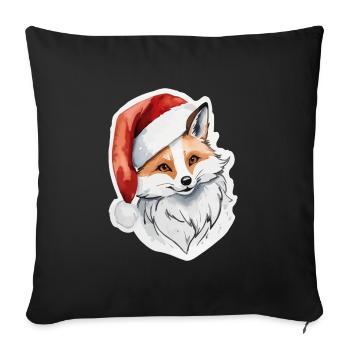Fox Christmas Watercolors - Sofa pillowcase 17,3'' x 17,3'' (45 x 45 cm) - black - Front