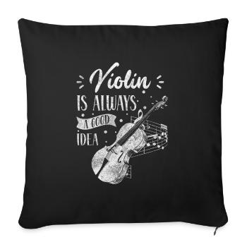Violin Concert String Instrument Student - Sofa pillowcase 17,3'' x 17,3'' (45 x 45 cm) - black - Front