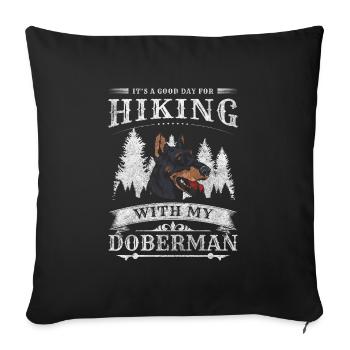 Doberman Dog Owner Animal - Sofa pillowcase 17,3'' x 17,3'' (45 x 45 cm) - black - Front