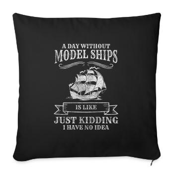 Ship Water Boats Skipper - Sofa pillowcase 17,3'' x 17,3'' (45 x 45 cm) - black - Front