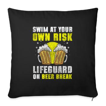 Nageurs Hobby Sauvetage - Housse de coussin décorative 45 x 45 cm - noir - Devant