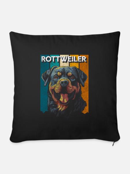 Rassehund Gassi - Sofakissenbezug 45 x 45 cm - Schwarz