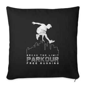 Parkour Sprung - Sofakissenbezug 45 x 45 cm - Schwarz - Vorne