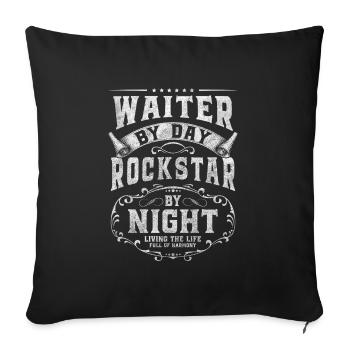 Serveur Service de pourboires Gastronomie Chef - Housse de coussin décorative 45 x 45 cm - noir - Devant