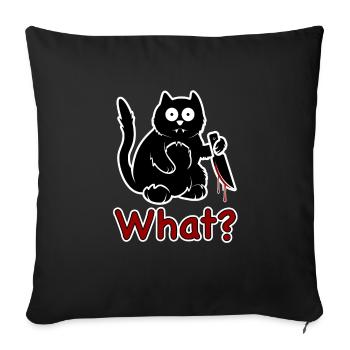 cat what? - Sofakissenbezug 45 x 45 cm - Schwarz - Vorne