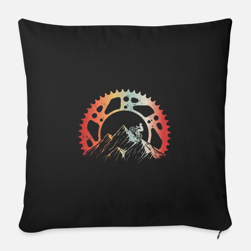 Fahrrad und Berg - Sofakissenbezug 45 x 45 cm - Schwarz