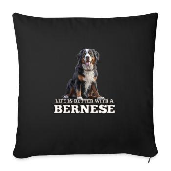 Bouvier bernois - Housse de coussin décorative 45 x 45 cm - noir - Devant