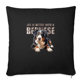 Bouvier bernois - Housse de coussin décorative 45 x 45 cm - noir - Devant