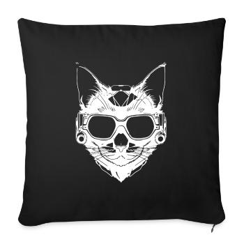 Steampunk Style Cat - Sofa pillowcase 17,3'' x 17,3'' (45 x 45 cm) - black - Front