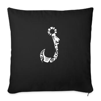 Maori Crochet De Pêche Tribal Tattoo - Idée cadeau - Housse de coussin décorative 45 x 45 cm - noir - Devant