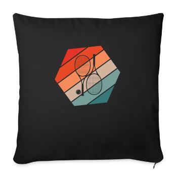 Tennis Sport Tennismatch Spruch - Sofakissenbezug 45 x 45 cm - Schwarz - Vorne