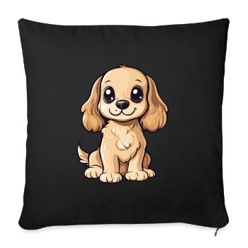 Cocker Spaniel Chien Mignon - Housse de coussin décorative 45 x 45 cm - noir - Devant
