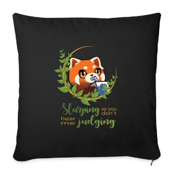 Slurping Momo - Sofakissenbezug 45 x 45 cm - Schwarz - Vorne