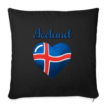Le drapeau de l’Islande - Housse de coussin décorative 45 x 45 cm - noir - Devant