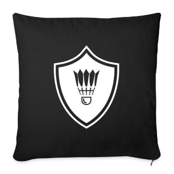 Armoiries du badminton - Housse de coussin décorative 45 x 45 cm - noir - Devant
